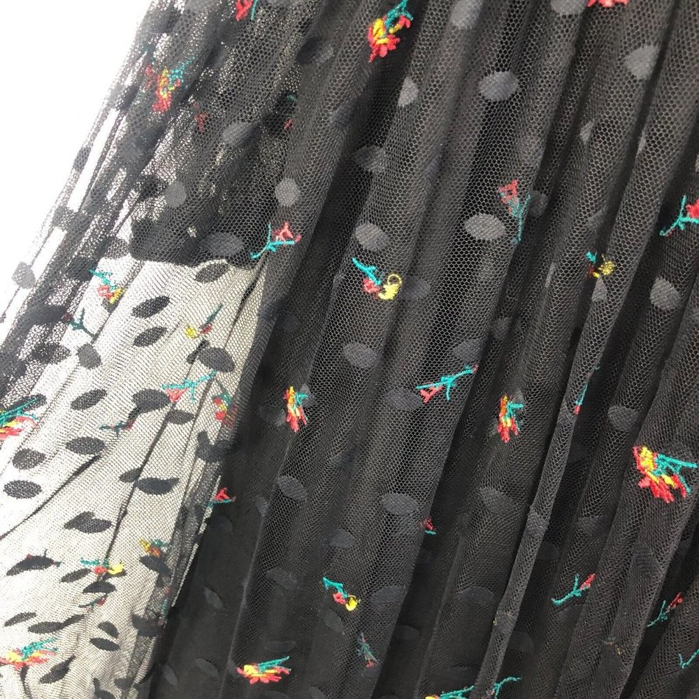 torrid Black Sheer Midi Dress with Colorful Floral Embroidery - Picture 5 of 16